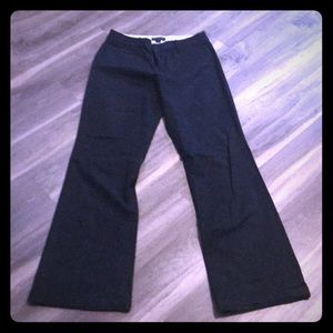 Wide leg cuffed cotton trousers